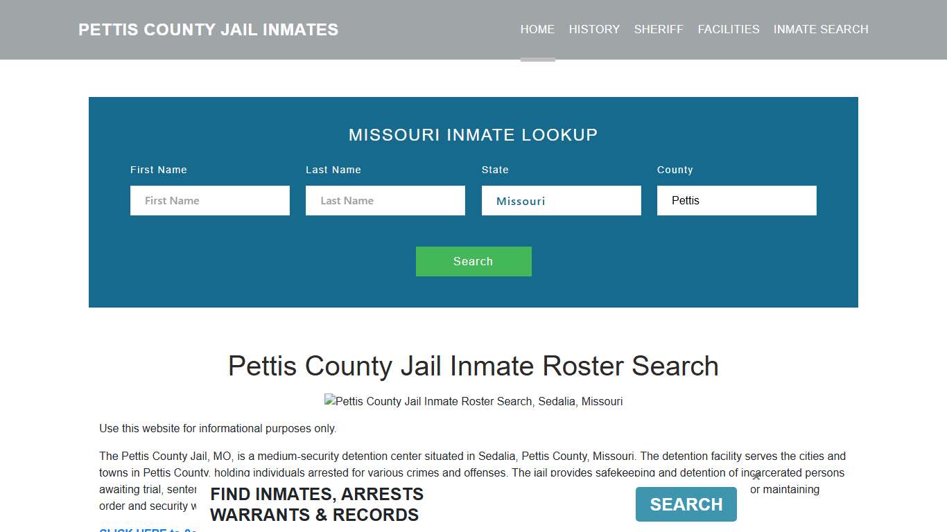 Pettis County Jail Inmate Roster Lookup, Sedalia, MO